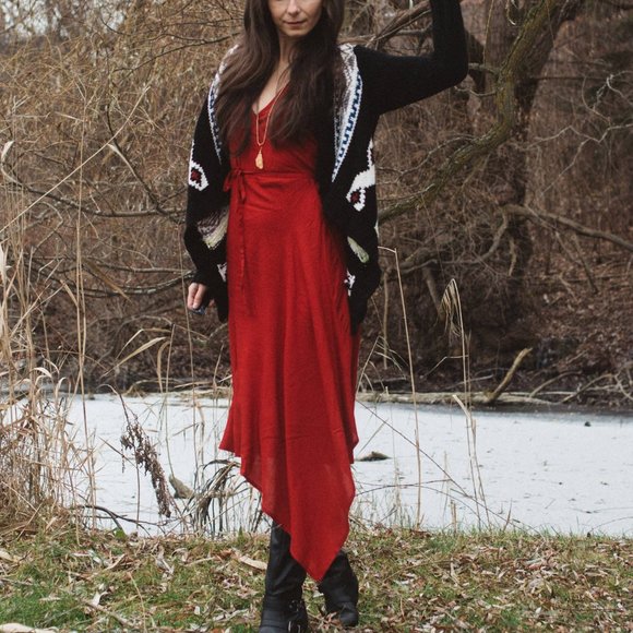 Red Wrap Dress - Picture 1 of 5